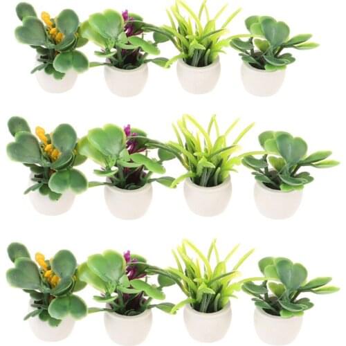 1:12 Dollhouse Miniature Green Plant In Pot Furniture Home Decor Accessories Pretend Paly Toys