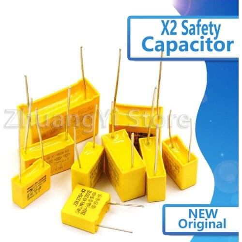10pcs X2 Safety capacitor 275VAC 0.1uf 0.001uf 0.0022uf 0.0047uf 0.01uf 0.033uf 0.022uf 0.047uf 0.068uf 0.1uf 0.15uf 1uf 0.68UF