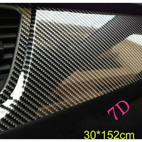 7D Glossy Carbon Fiber PVC Wrap Vinyl Decal Film Sticker Car Wraps Air Release X9O0