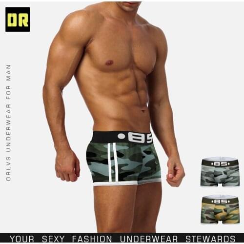 85BS mens panties camouflage cotton sexy breathable buttocks four-corner pants cross-border e-commerce source wholesale BS144T