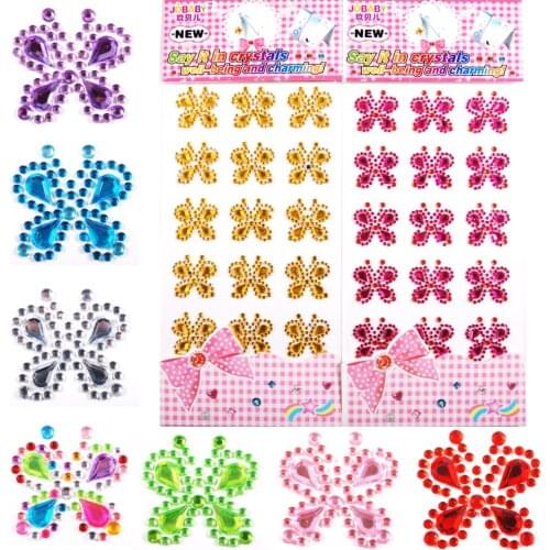 Acrylic Rhinestone 3D Butterfly Wall Decor Cute Butterflies Wall Car Scrapbook Stickers Art Decals Home Decoration Room Art
