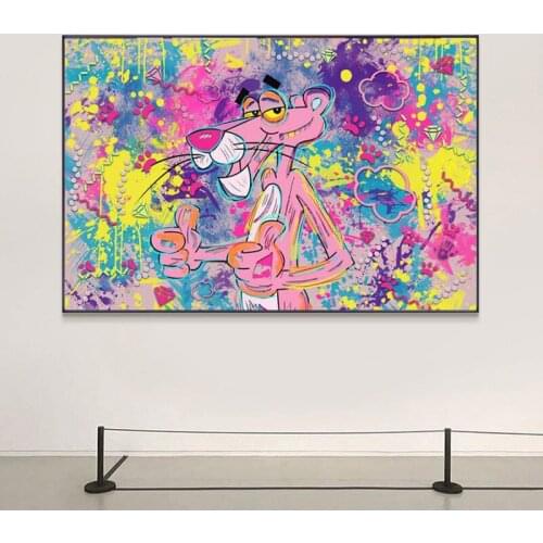 5D DIY Diamond Painting Pink Panther Street Graffiti Art Cross Stitch Kit Full Drill Square Embroidery Mosaic Picture Home Decor