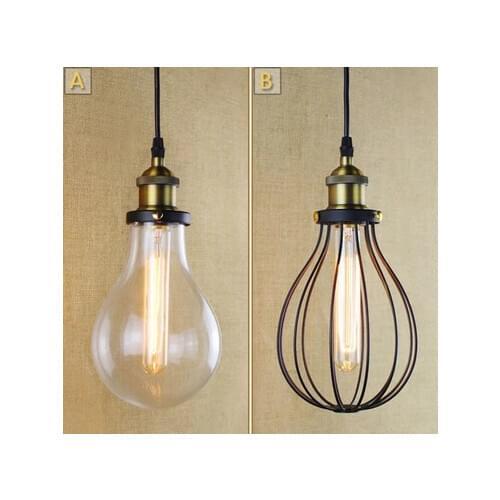 American Loft Industrial Vintage LED Pendant Light Fixtures For Living Dining Room Bar Hanging Lamp Iron Glass Retro Droplight