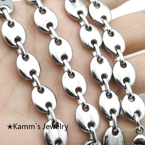 AMUMIU Fashion 11mm Big Beads Chain Necklace Men Women Fashion Jewelry Jewellry KN292