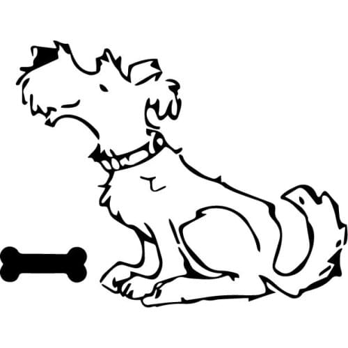 Car Sticker Pet Dog Funny Cartoon PVC Car Decoration Accessories Decal Creative Waterproof Sunscreen Black/white,15cm*12cm