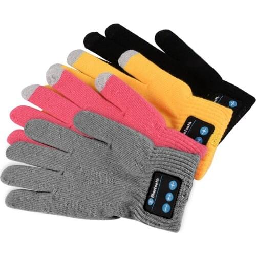 Bluetooth Gloves For Women Men Winter Knit Warm Mittens Call Talking Screen Gloves Mobile Phone Pad