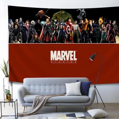Digital Printing Large Marvel Avengers Tapestry Wall Covering Curtain Background Cloth Beach Towel