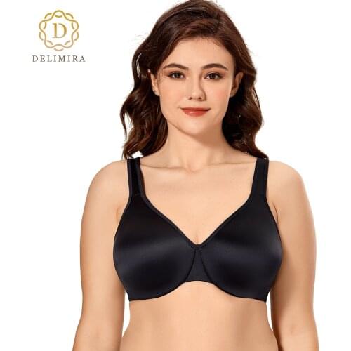 Delimira Womens Seamless Plus Size Minimizer Underwire Full Coverage Bra Non-padded