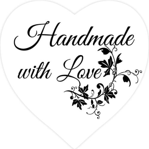 DouxArt 100pcs 38MM Handmade with Love Heart Stickers Seals Wedding Party Decoration Communion Stickers Labels V736