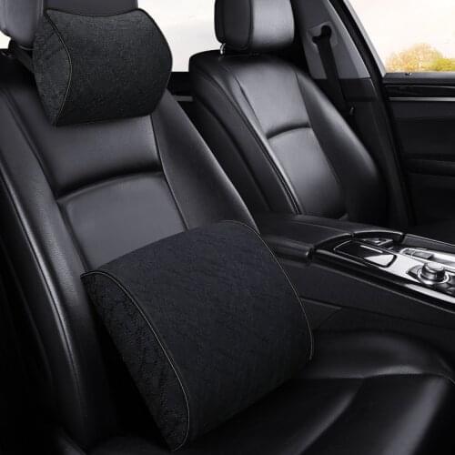 KKYSYELVA Memory Foam Lumbar Support Cushion For Car And Headrest Neck Pillow Kit Interior Accessories