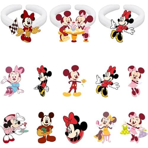 Disney Creative Design Mickey Minnie Mickey Mouse Pattern Acrylic Ring For Friends Jewelry Resin Rings Tasteful For Couples