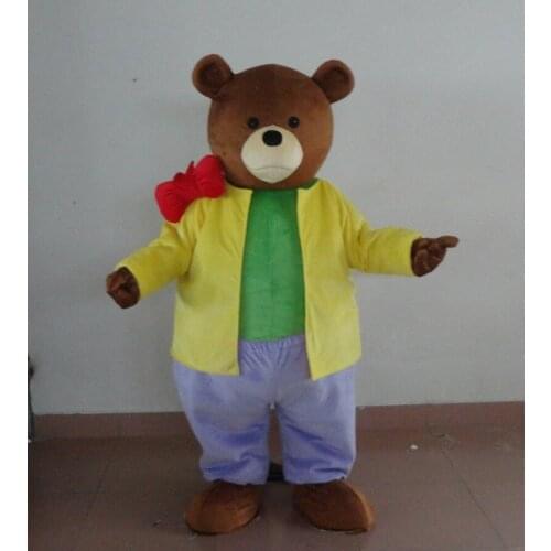 Yellow Bear Mascot Costume Suits Cosplay Party Game Dress Apparel Cartoon Character Birthday Clothes Carnival Halloween Adults