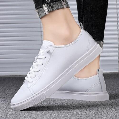 Men shoes Spring Summer New Trend Genuine Leather Mens Fashion Casual Sneakers white Wild Flat Shoes Non-slip Board Shoe