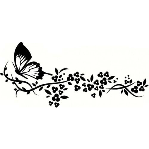 Flying Butterfly Flower Beautiful Car Door Window Sticker Decal Accessory Decor car accessories наклейки на авто Stickers
