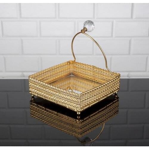 Metal Napkin Holder I Mirrored Rose Patterned Stone 18cm I Kitchen Decor I Farmhouse Decor