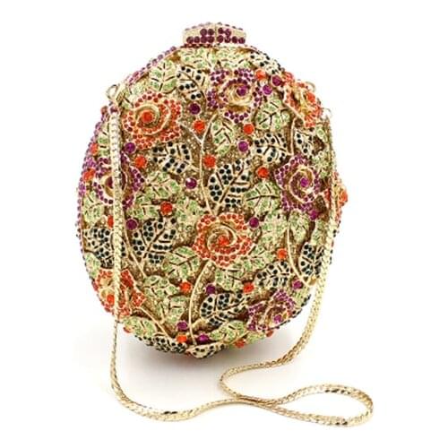Fashion Floral Day Pouch gold Clutches Bridal Wedding Lady Evening Bags Women Shoulder Messenger Bag Purse Party Girl Handbags