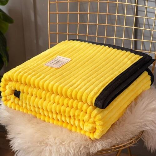 Soft Warm Coral Fleece Blanket Winter Sheet Bedspread Sofa Solid Color Throw Mechanical Wash Flannel Blankets and Throws