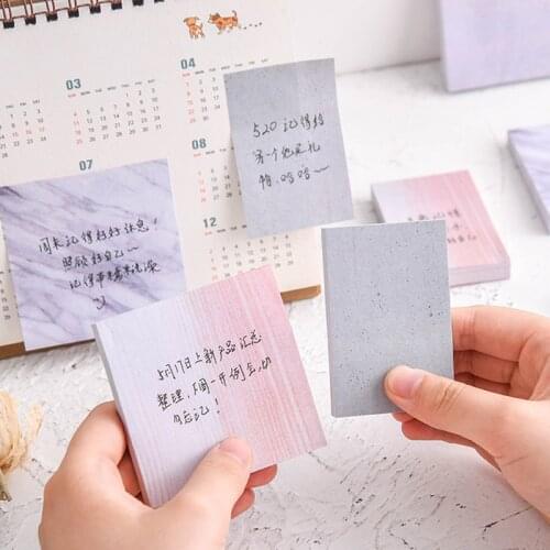Novelty Marble Color Memo Pad Self Adhesive Stone Style Sticky Notes Bookmark School Office Stationery Supply