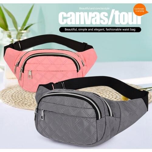 Male Men Waist Bag Pack Casual Functional Money Phone Belt Bag Women Bag for Belt Canvas Hip Bag Fanny Pouch Banana bags