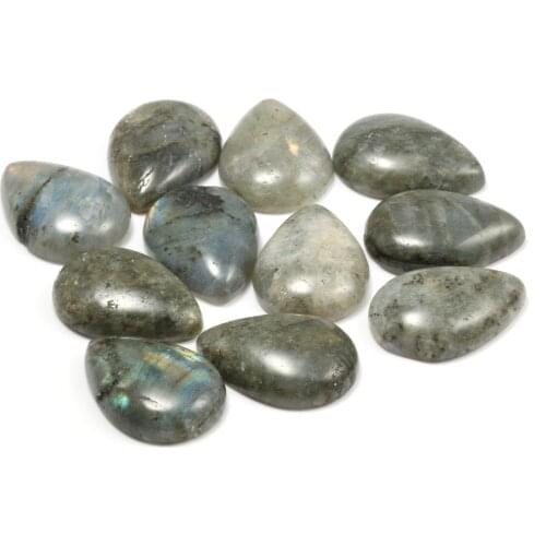 Natural Flash Labradorite Stones Cabochon 12*16, 13*18, 15*20, 18*25 mm Water Drop Shape No Hole for Making Jewelry