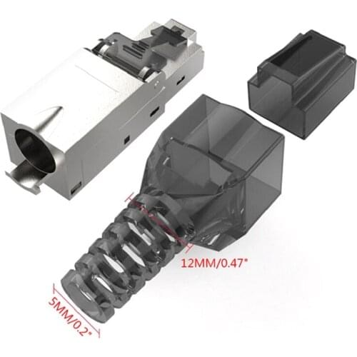 Q1JF Cat7 Gigabit 30u Shielded Contactor Gold-plated Crystal Head Rj45 Free Tool-free Household Network Plug