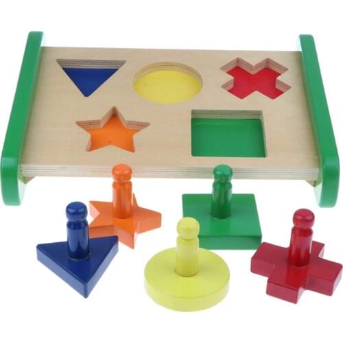 Multicolor Geometry Wooden Block Matching Sorting Puzzle Game Montessori Early Educational Toy for Baby Kids Children