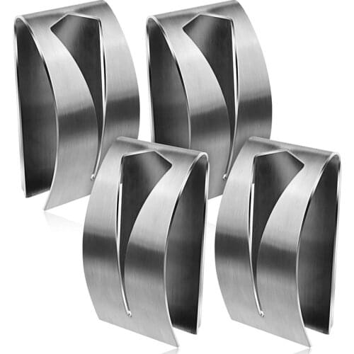 GTBL 4 Pieces Self Adhesive Towel Hook Holder Grabber, Stainless Steel Kitchen Dish Towel Hook Wall Mount Non-Drilling
