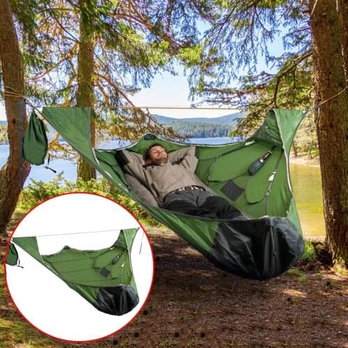 Outdoor Camping Hammock Flat Sleep Hammmock Tent Suspension Kit Outdoor Camp High Strength Hunting Sleeping Swing hamaca colgant
