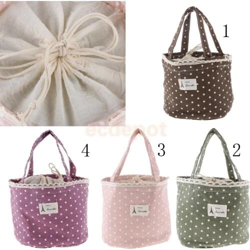 Dotted Thermal Cooler Insulated Lunch Bag Tote Food Storage Lunchbag Pouch Outdoor Picnic Food Container Carry Bag -4 Colors