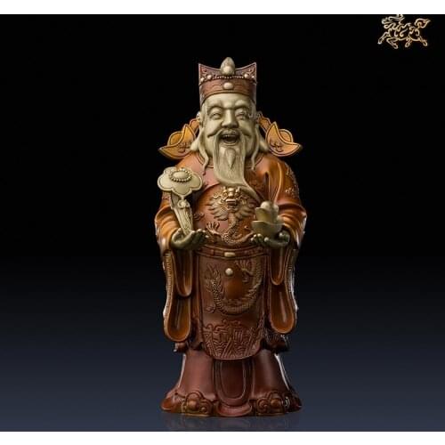 High grade Copper BUDDHA statue Southeast Asia HOME shop Prosperity bring money good luck God of wealth Mammon CAI SHEN YE