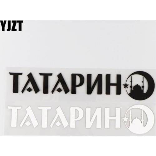YJZT 21×4CM Tatar Vinyl Decal Car Sticker Funny Word Creative Cartoon Style Black/Silver 4C-0310