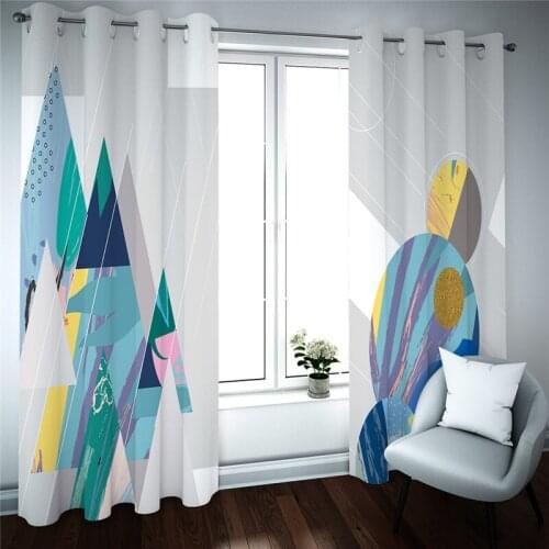 Custom 3D window curtain Geometric figure blackout curtains For living room bedroom window photo 3d curtains decoration 2020 new