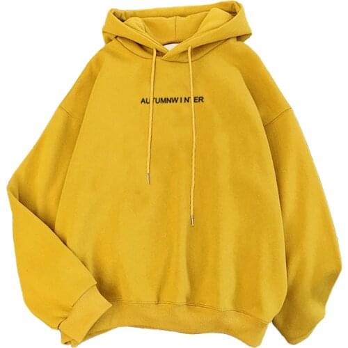 Autumn winter fashion new white letter print sweatshirt long sleeve thickened hoodie womens