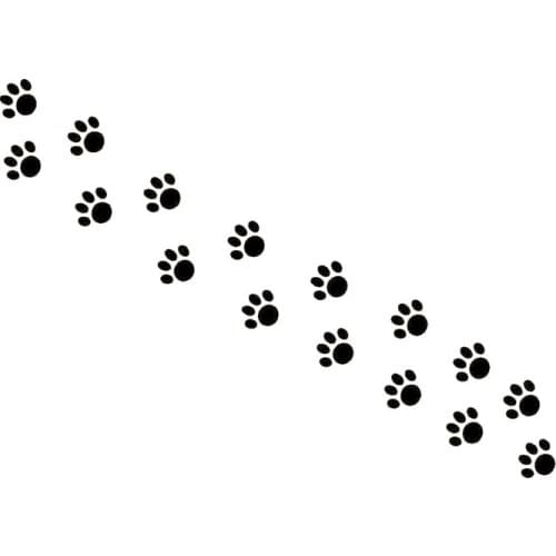 15.5cm*2.5cm Beautiful Animal Cat Paw Prints Vinyl Decal Car Sticker Black/Silver S6-3814