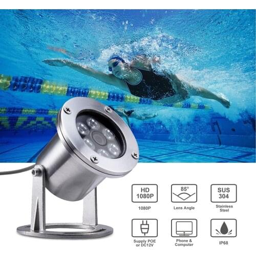 2MP IP68 Underwater IP Camera 304 Stainless Steel 1080P Underwater POE IP Security Camera With 6 LED infrared light SIP-U10P2