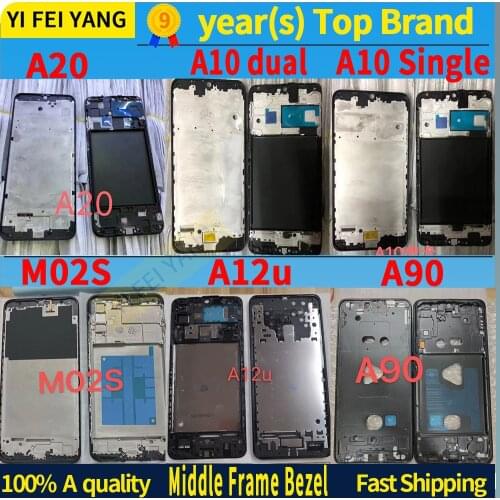 5Pcs For Samsung Galaxy A20 A10 Single dual M02S A12U A90 Housing Middle Frame Bezel LCD Bezel Plate Panel Chassis Middle Frame