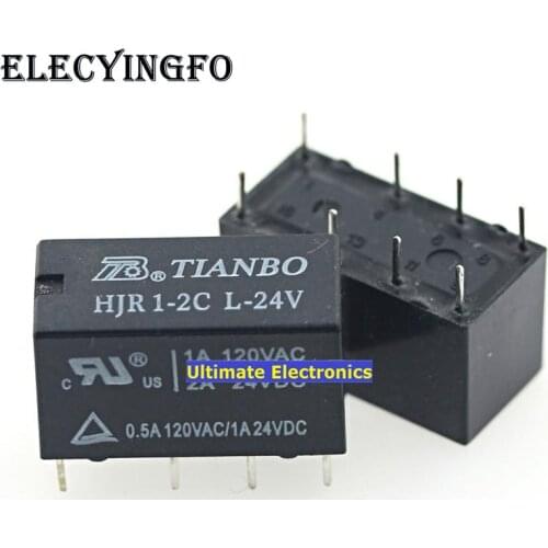 5pcs HJR1-2C-L-24VDC HJR-2CL-24V 8 feet 4078 Relays