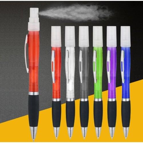 6Pcs/set Ballpoint Pen Spray Disinfectant Pen Portable Travel Refillable Perfume Bottle Ballpoint Pen