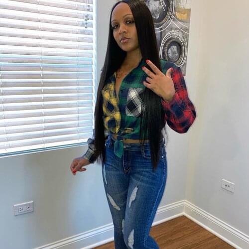 African Dresses for Women 2020 New Plus Size African Dress Tops Dashiki Grid Pattern Print Long Sleeve Casual Ankara Shirt Dress