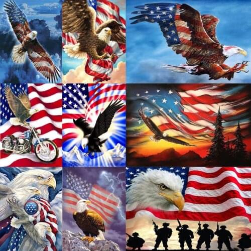 Diamond Painting Military Mosaic Eagle Embroidery Mosaic Picture Of Rhinestone American Flag