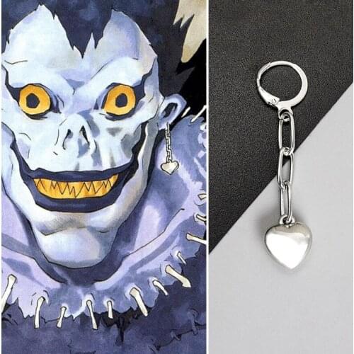 Anime Alloy Earring Death Note Ryuuku Drop Earrings Men Women Heart High Quality Earrings CartoonCosplay Gifts