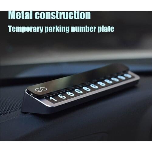 Car Phone Number License Plate Invisible Temporary Parking License Plate Luminous Magnetic Car Styling