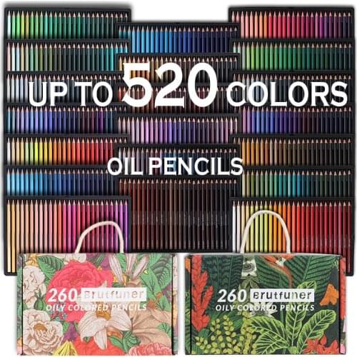 BRUTFUNER New Products 520 colours oil-based professional coloured pencils art supplies for school artist drawing gift set