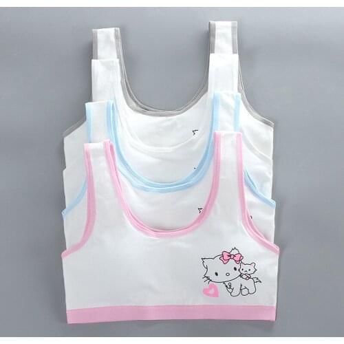 8-16 Years Teen bra girl Underwear vest Cotton Spandex Big Girls Sport Adolescente Kids Underwear Letter Racerback Training