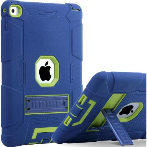 BENTOBEN Case for iPad Air 2 Shockproof Triple Layer Heavy Duty Rugged Kickstand Anti-Slip Scratch Resistant Protective Cover