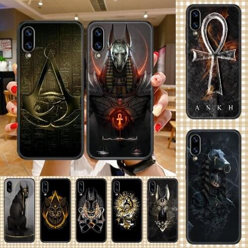 Art Egypt Nefertiti Anubis Phone case For Huawei Honor 6 7 8 9 10 10i 20 A C X Lite Pro Play black painting cell cover art