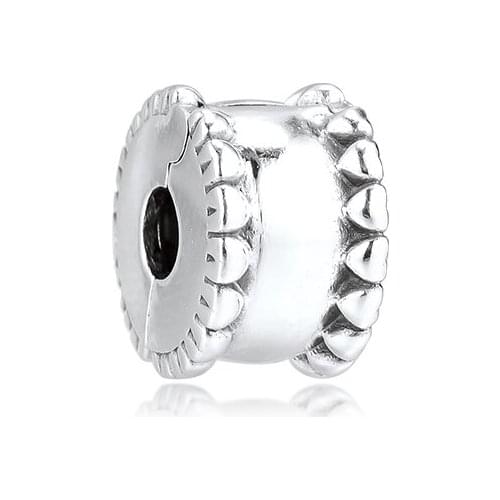 CKK Beaded Hearts Clip Charms 925 Original Fit Pandora Bracelets Sterling Silver Charm Beads for Jewelry Making Bead kralen