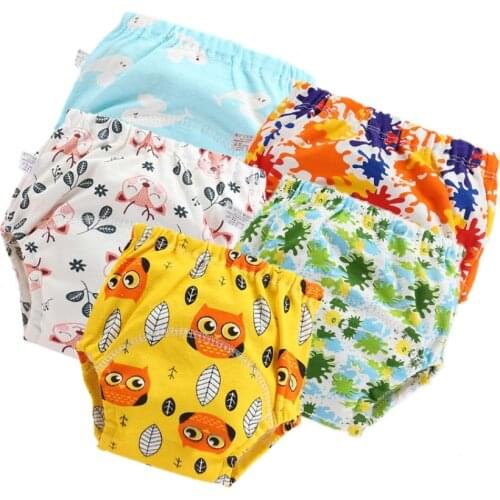 Baby Cotton Training Reusable Pants Panties Underwear Baby Diapers Cloth Diaper Nappies Washable Infants Children Nappy Changing