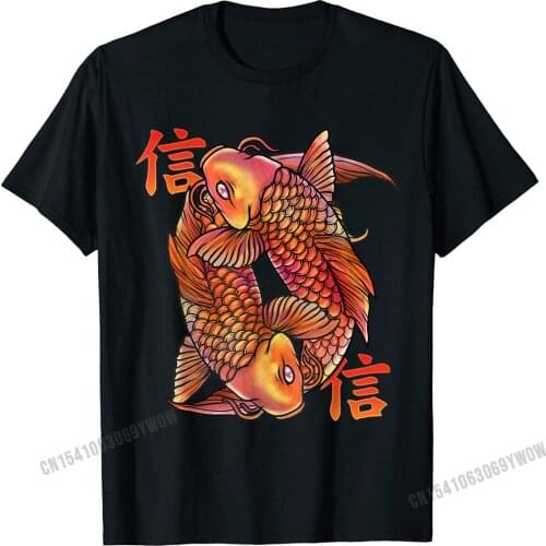 Believe Koi Japanese Nishikigoi Fish Butterfly Carp T-Shirt Camisas Men Tshirts Geek Oversized Cotton Tops Tees Print For Men