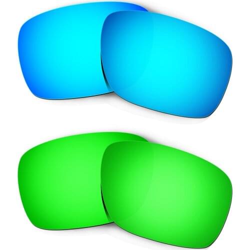 HKUCO For Turbine Sunglasses Replacement Polarized Lenses 2 Pairs - Blue&Green